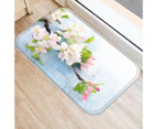 Flower Leaves Plant Pattern Non-Slip Rug Door Mat Kitchen Bathroom Floor Carpet 7#