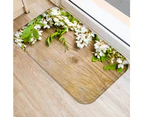 Flower Leaves Plant Pattern Non-Slip Rug Door Mat Kitchen Bathroom Floor Carpet 9#