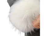 1 Pair Women Cuffs Faux Fur Autumn Winter Windproof Fluffy Wristbands for Daily Wear - White