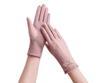 1 Pair Sun Protection Gloves Non-slip Breathable Full-finger Anti-UV Sunscreen Mesh Thin Gloves Cycling Accessories - Light Purple 4