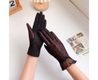 1 Pair Sun Protection Gloves Non-slip Breathable Full-finger Anti-UV Sunscreen Mesh Thin Gloves Cycling Accessories - Black 6