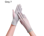 1 Pair Sun Protection Gloves Non-slip Breathable Full-finger Anti-UV Sunscreen Mesh Thin Gloves Cycling Accessories - Grey 7