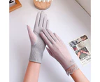 1 Pair Sun Protection Gloves Non-slip Breathable Full-finger Anti-UV Sunscreen Mesh Thin Gloves Cycling Accessories - Grey 5