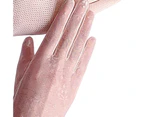 1 Pair Sun Protection Gloves Non-slip Breathable Full-finger Anti-UV Sunscreen Mesh Thin Gloves Cycling Accessories - Light Pink 4