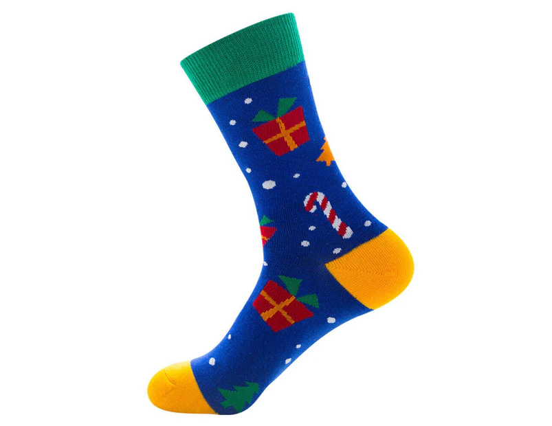 Xmas Men Cotton Socks Size 8-14 Funky Colourful Sox Novelty Party Gift Santa Design 6