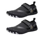 Men Breathable Upstream Shoes Magic Sticker Swimming Beach Sneakers for Summer-Black 40
