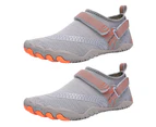 Men Breathable Upstream Shoes Magic Sticker Swimming Beach Sneakers for Summer-Grey 45