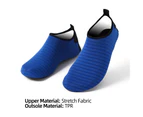 1 Pair Anti-slip Outsole Foldable Beach Shoes Men Women Striped Print Thin Barefoot Swimming Shoes for Summer -Blue 38