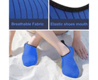 1 Pair Anti-slip Outsole Foldable Beach Shoes Men Women Striped Print Thin Barefoot Swimming Shoes for Summer -Blue 40