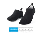 1 Pair Anti-slip Outsole Foldable Beach Shoes Men Women Striped Print Thin Barefoot Swimming Shoes for Summer -Black 42