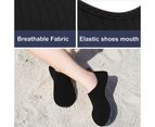 1 Pair Anti-slip Outsole Foldable Beach Shoes Men Women Striped Print Thin Barefoot Swimming Shoes for Summer -Black 44