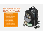 CoolBELL 17.3 Inches Laptop Backpack Lunch Bag with USB Port Hiking Basketball Backpack-Black