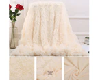 80x120cm Soft Fluffy Shaggy Warm Bed Sofa Bedspread Bedding Sheet Throw Blanket Creamy White