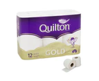 60X Quilton Gold Toilet Paper Tissue Rolls 4-Ply 140 Sheets Soft Roll White