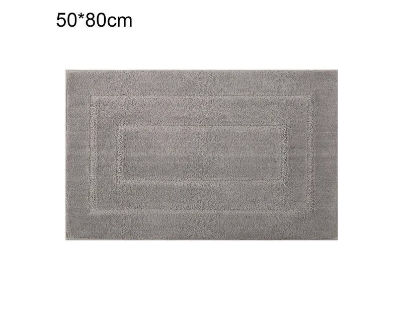Bathroom Mats Non-slip Stains Resistant Polyester Soft Texture Bath Floor Mat for Kitchen Ash grey