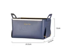 Cosmetic Container High Capacity Folding Faux Leather Creative Desktop Storage Box for Home Royal Blue
