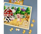 24/48/100Pcs Cartoon Vehicle Animal Blocks Jigsaw Puzzle Kid Early Education Toy 7#