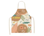 Women Apron Adjustable Breathable Cotton Flax Unisex Printed Adults Apron for Housework-L 11