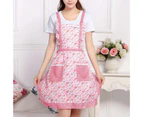 Kitchen Apron with Pocket Oil-proof Polyester Comfortable to Wear Cooking Pinafore Household Supplies-Red