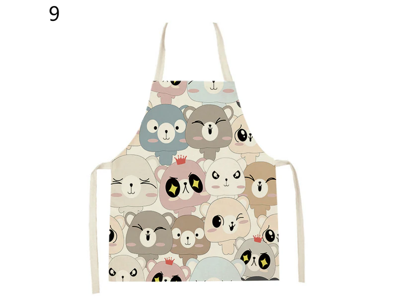 Kitchen Apron Fine Workmanship Waterproof Flax Assorted Chef Crafting Cooking Long Bib Home Supplies-9