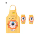 3Pcs/Set Children Apron Cartoon Character Pattern Waterproof Breathable Kids Cooking Apron with Sleeves for DIY Learning-100 B