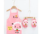 3Pcs/Set Children Apron Cartoon Character Pattern Waterproof Breathable Kids Cooking Apron with Sleeves for DIY Learning-100 H