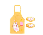 3Pcs/Set Children Apron Cartoon Character Pattern Waterproof Breathable Kids Cooking Apron with Sleeves for DIY Learning-100 P