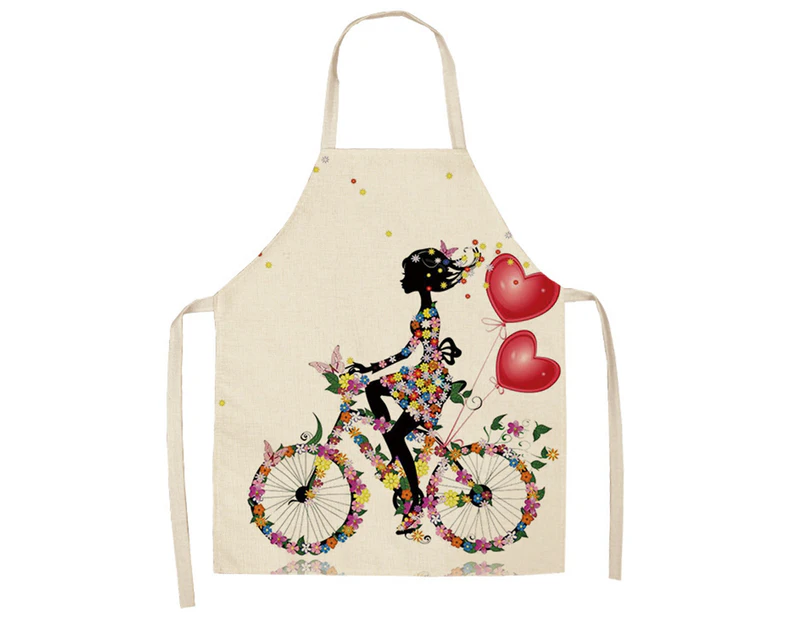 Kitchen Apron 3D Cartoon Fairy Colorful Flax Water-proof Cooking Apron for Home-1