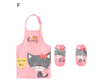 3Pcs/Set Children Apron Cartoon Character Pattern Waterproof Breathable Kids Cooking Apron with Sleeves for DIY Learning-120 F