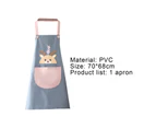 Apron Household Oil-proof Korean Style Waterproof Cartoon Cooking Overalls for Home-Blue Pink