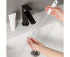 Drain Brush Bendable Hair Catcher Long Ergonomic Handle  Pipe Cleaner Sink Accessories -White