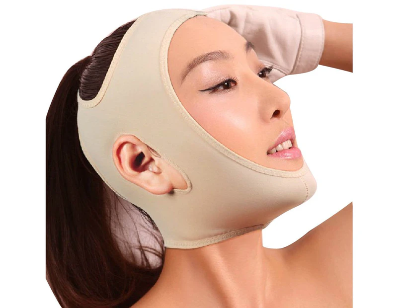 -Full Face Style Anti Wrinkle Face Slimming Cheek Mask， Lift V Face Line Slim ，3 Size for Your Choice-Large