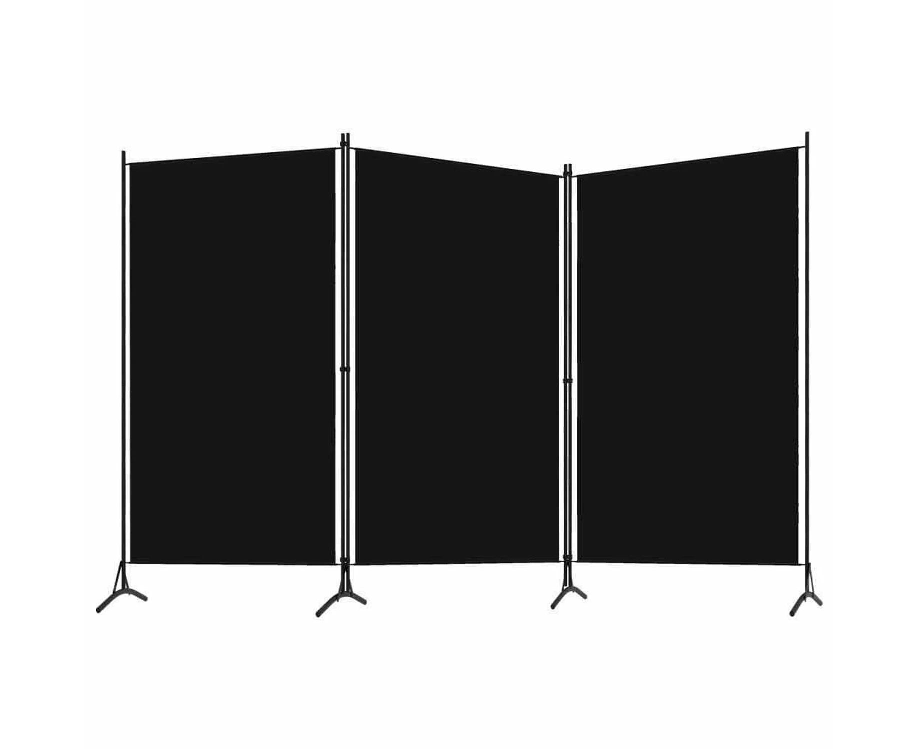 3 Panels Privacy Room Divider Partition Folding Foldable Screen Panel - Black