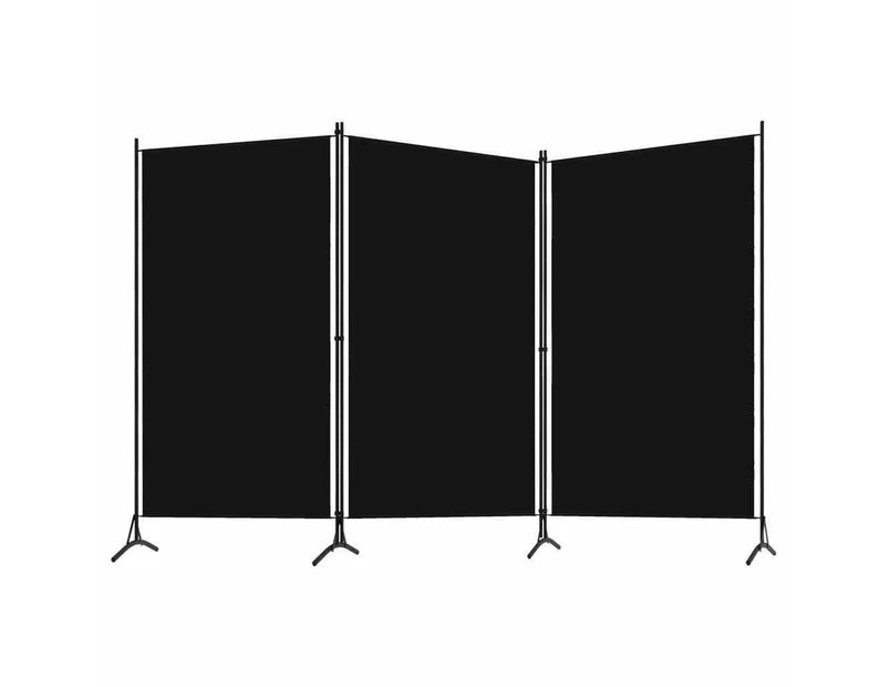 3 Panels Privacy Room Divider Partition Folding Foldable Screen Panel - Black