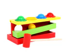 Kid Wooden Color Match Hammering Ball Box Puzzle Game Hand Piling Interactive Toy