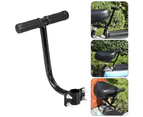 Bike Rear Seat Handrest Letter Design Corrosion Resistant Anti Slip Grip Iron Cycling Back Seat Armrest E-bike Tool - Black
