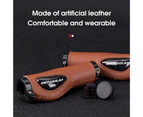2Pcs Bike Grip Comfortable Shock Absorption Lightweight Dual Lock-on Bike Handle Bar Grip Bike Accessories - Brown