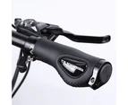 2Pcs Bike Grip Comfortable Shock Absorption Lightweight Dual Lock-on Bike Handle Bar Grip Bike Accessories - Black