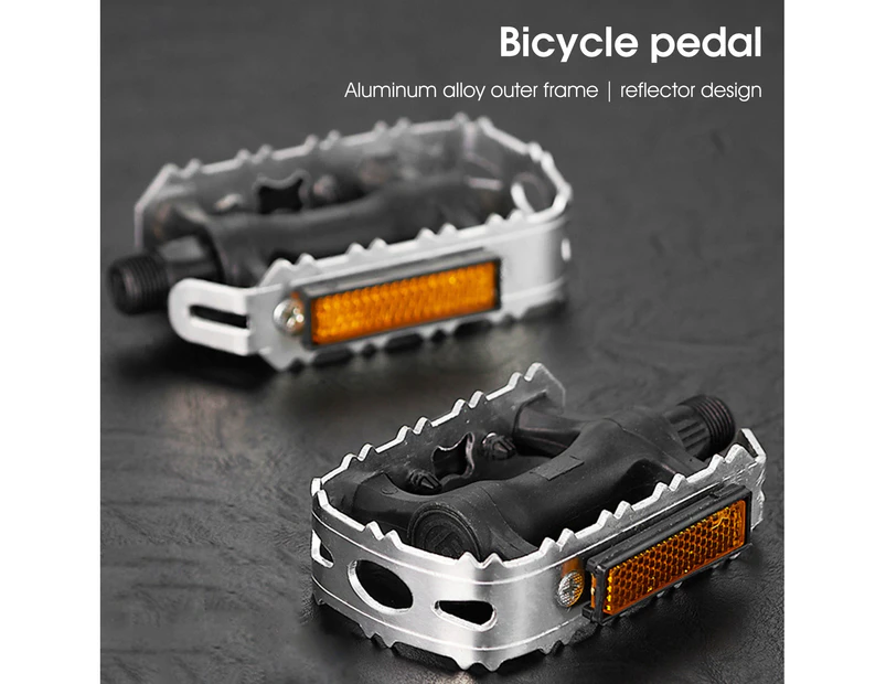 1 Pair Ultralight Bicycle Pedal One-piece Molding Not Easily Deformed Accessories Bike Platform Pedal for Cycling - Silver