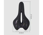 Hollow Bicycle Saddle Waterproof Faux Leather Surface Fish Pattern Bike Cushion for Cycling - Purple