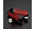 1 Pair Novel Design Handlebar Cover Double Lock Wear-resistant Ergonomic Design Buffer Handle Grip Cover for Mountain Bike - Red