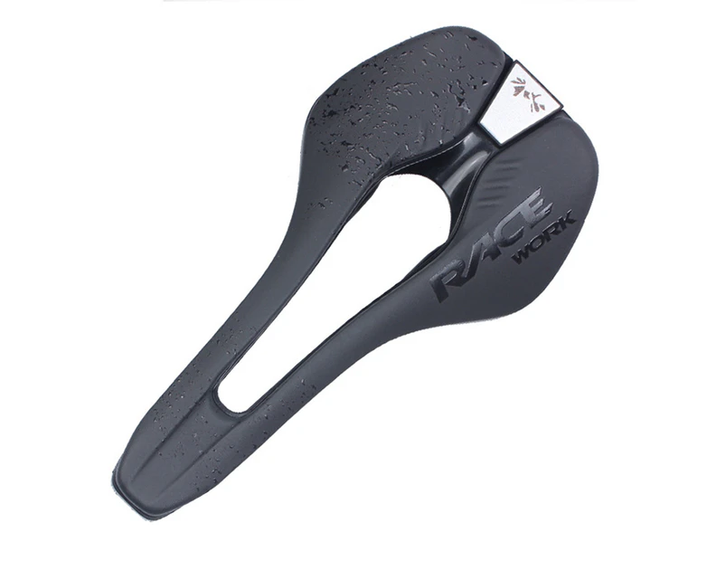 Bicycle Saddle Breathable Comfortable Hollow RACEWORK Lightweight Road Bike Soft Saddle for Cycling - Black