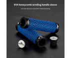 1 Pair Novel Design Handlebar Cover Double Lock Wear-resistant Ergonomic Design Buffer Handle Grip Cover for Mountain Bike - Blue