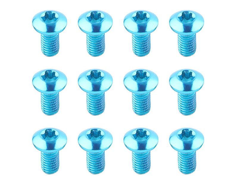 12Pcs Bolany Chainring Bolts Anti-rust Fade-less Bike Parts Bike Crank Fixing Bolt Kit for Bicycle - Blue