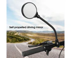 Bicycle Rearview Mirror Universal Adjustable Black Wide Angle Handlebar Bike Mirror for Mountain Bike - Black