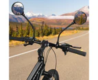 Bicycle Rearview Mirror Universal Adjustable Black Wide Angle Handlebar Bike Mirror for Mountain Bike - Black