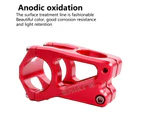 Durable Handlebar Stem 8 Degree Corrosion-resistant Aluminum Alloy Practical Hollow Stem for Bicycle - Red