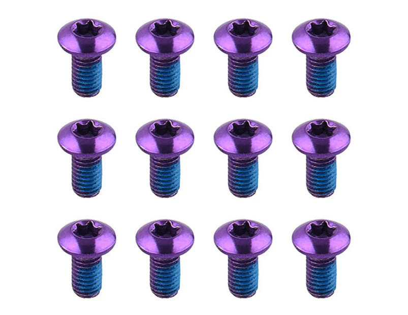 12Pcs Bolany Chainring Bolts Anti-rust Fade-less Bike Parts Bike Crank Fixing Bolt Kit for Bicycle - Purple
