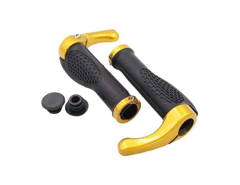 1Pair Handlebar Cover Dust-proof Wear-Resistant Rubber Bicycle Handle Bar Protective Cushion for Refit - Yellow