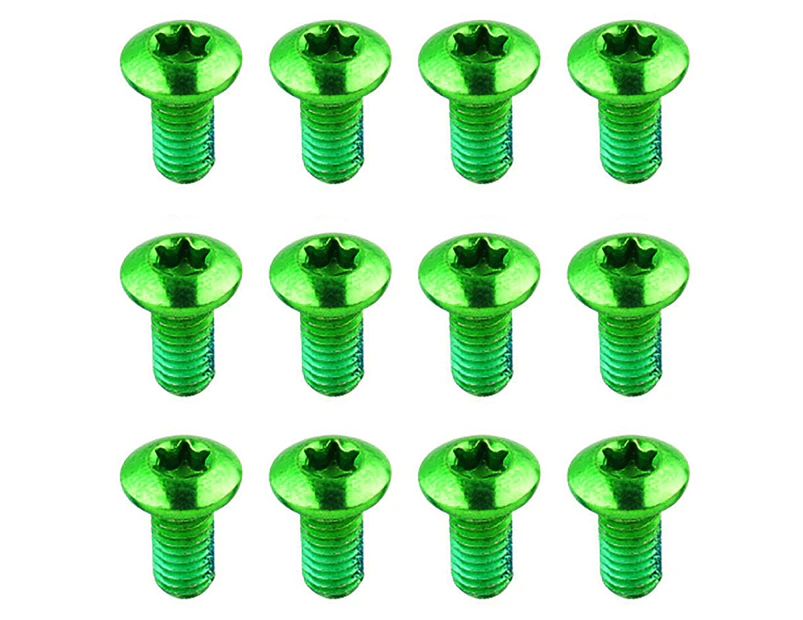12Pcs Bolany Chainring Bolts Anti-rust Fade-less Bike Parts Bike Crank Fixing Bolt Kit for Bicycle - Green